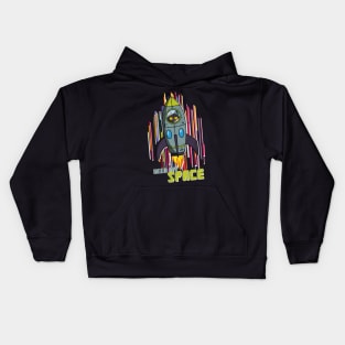 Space Astro Rocket cat; Need My Space Kids Hoodie